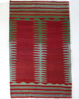 Vintage kilim rug in living room setting, bright colors, wild shaman, soft rug, bold color, Portland, Oregon, rug store, rug shop, local shop, vintage rug, modern kilim, warm colors, antique kilim rug