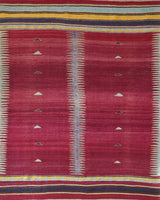 Vintage kilim rug in living room setting, bright colors, wild shaman, soft rug, bold color, Portland, Oregon, rug store, rug shop, local shop, vintage rug, modern kilim, warm colors, antique kilim rug