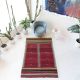 Vintage kilim rug in living room setting, bright colors, wild shaman, soft rug, bold color, Portland, Oregon, rug store, rug shop, local shop, vintage rug, modern kilim, warm colors, antique kilim rug