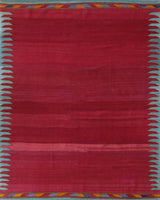 Vintage kilim rug in living room setting, bright colors, wild shaman, soft rug, bold color, Portland, Oregon, rug store, rug shop, local shop, vintage rug, modern kilim, warm colors, antique kilim rug