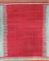 Vintage kilim rug in living room setting, bright colors, wild shaman, soft rug, bold color, Portland, Oregon, rug store, rug shop, local shop, vintage rug, modern kilim, warm colors, antique kilim rug