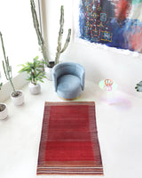 Vintage kilim rug in living room setting, bright colors, wild shaman, soft rug, bold color, Portland, Oregon, rug store, rug shop, local shop, vintage rug, modern kilim, warm colors, antique kilim rug