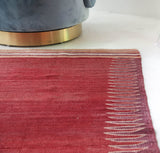 Vintage kilim rug in living room setting, bright colors, wild shaman, soft rug, bold color, Portland, Oregon, rug store, rug shop, local shop, vintage rug, modern kilim, warm colors, antique kilim rug