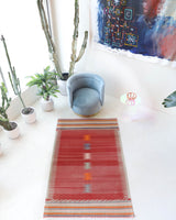 Vintage kilim rug in living room setting, old rug, antique rug, pastel colors, faded colors, Turkish rug, vintage rug, soft rug, Portland, Oregon, rug store, rug shop, local shop, earthy tones, earthy colors, warm colors