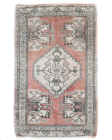 Vintage mini kilim rug in room decor setting, kilim, Turkish rug, vintage rug, portland, rug shop, bright colors, wild shaman, soft rug, bold color, Portland, Oregon, rug store, rug shop, local shop