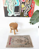 Vintage mini kilim rug in room decor setting, kilim, Turkish rug, vintage rug, portland, rug shop, bright colors, wild shaman, soft rug, bold color, Portland, Oregon, rug store, rug shop, local shop