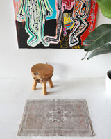 Vintage mini kilim rug in room decor setting, kilim, Turkish rug, vintage rug, portland, rug shop, bright colors, wild shaman, soft rug, bold color, Portland, Oregon, rug store, rug shop, local shop