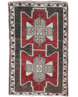 Vintage mini kilim rug in room decor setting, kilim, Turkish rug, vintage rug, portland, rug shop, bright colors, wild shaman, soft rug, bold color, Portland, Oregon, rug store, rug shop, local shop