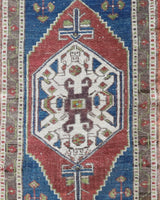 Vintage mini kilim rug in room decor setting, kilim, Turkish rug, vintage rug, portland, rug shop, bright colors, wild shaman, soft rug, bold color, Portland, Oregon, rug store, rug shop, local shop