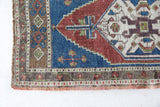 Vintage mini kilim rug in room decor setting, kilim, Turkish rug, vintage rug, portland, rug shop, bright colors, wild shaman, soft rug, bold color, Portland, Oregon, rug store, rug shop, local shop