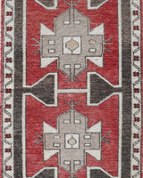 Vintage Turkish mini rug in room decor setting, old rug, antique rug, pastel colors, faded colors, Turkish rug, vintage rug, soft rug, Portland, Oregon, rug store, rug shop, local shop,  bright colors, bold colors