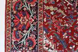 Antique Persian area rug in a living room setting, pile rug, vintage rug, portland, rug shop, bright colors, wild shaman, soft rug, bold color, Portland, Oregon, rug store, rug shop, local shop, antique rug, Persian rug, handmade rug, wool rug, distressed rug