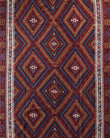 Vintage kilim rug in living room setting, bright colors, wild shaman, soft rug, bold color, Portland, Oregon, rug store, rug shop, local shop, vintage rug, modern kilim, warm colors, antique kilim rug