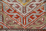 Vintage kilim rug in room decor setting, old rug, antique rug, pastel colors, faded colors, Turkish rug, vintage rug, soft rug, Portland, Oregon, rug store, rug shop, local shop,  antique kilim rug, bold colors, bright colors, faded colors