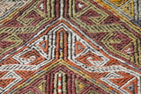 Vintage kilim rug in room decor setting, old rug, antique rug, pastel colors, faded colors, Turkish rug, vintage rug, soft rug, Portland, Oregon, rug store, rug shop, local shop,  antique kilim rug, bold colors, bright colors, faded colors