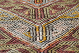 Vintage kilim rug in room decor setting, old rug, antique rug, pastel colors, faded colors, Turkish rug, vintage rug, soft rug, Portland, Oregon, rug store, rug shop, local shop,  antique kilim rug, bold colors, bright colors, faded colors