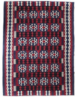 Vintage kilim rug in living room setting, bright colors, wild shaman, soft rug, bold color, Portland, Oregon, rug store, rug shop, local shop, vintage rug, modern kilim, warm colors, antique kilim rug