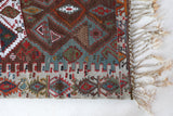 Vintage kilim rug in living room setting, old rug, antique rug, pastel colors, faded colors, Turkish rug, vintage rug, soft rug, Portland, Oregon, rug store, rug shop, local shop, earthy tones, earthy colors, warm colors