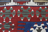 Vintage kilim rug in living room setting, bright colors, wild shaman, soft rug, bold color, Portland, Oregon, rug store, rug shop, local shop, vintage rug, modern kilim, warm colors, antique rug, antique kilim