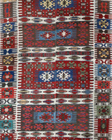 Vintage kilim rug in living room setting, bright colors, wild shaman, soft rug, bold color, Portland, Oregon, rug store, rug shop, local shop, vintage rug, modern kilim, warm colors, antique rug, antique kilim