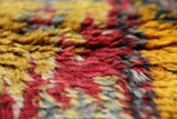 Vintage Turkish runner rug in a living room setting, pile rug, Turkish rug, vintage rug, portland, rug shop, bright colors, wild shaman, soft rug, bold color, Portland, Oregon, rug store, rug shop, local shop, antique rug