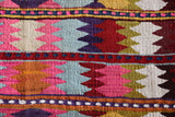 Vintage kilim rug in room decor setting, old rug, antique rug, pastel colors, faded colors, Turkish rug, vintage rug, soft rug, Portland, Oregon, rug store, rug shop, local shop,  antique kilim rug, bold colors, bright colors, faded colors