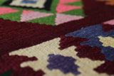 Vintage kilim rug in living room setting, bright colors, wild shaman, soft rug, bold color, Portland, Oregon, rug store, rug shop, local shop, vintage rug, modern kilim, warm colors, antique rug, antique kilim