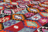 Vintage kilim rug in living room setting, bright colors, wild shaman, soft rug, bold color, Portland, Oregon, rug store, rug shop, local shop, vintage rug, modern kilim, warm colors