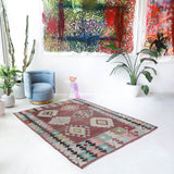 Vintage Milas Bencik Kilim Rug 5'7"x7'5"