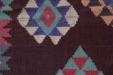 Vintage kilim rug in room decor setting, old rug, antique rug, pastel colors, faded colors, Turkish rug, vintage rug, soft rug, Portland, Oregon, rug store, rug shop, local shop,  antique kilim rug, bold colors, bright colors, faded colors