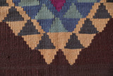 Vintage kilim rug in room decor setting, old rug, antique rug, pastel colors, faded colors, Turkish rug, vintage rug, soft rug, Portland, Oregon, rug store, rug shop, local shop,  antique kilim rug, bold colors, bright colors, faded colors