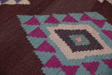 Vintage kilim rug in room decor setting, old rug, antique rug, pastel colors, faded colors, Turkish rug, vintage rug, soft rug, Portland, Oregon, rug store, rug shop, local shop,  antique kilim rug, bold colors, bright colors, faded colors