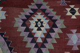 Vintage Balikesir Karakecili Kilim Rug 5'8"x8'7"