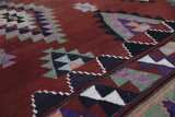 Vintage Balikesir Karakecili Kilim Rug 5'8"x8'7"