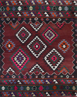 Vintage kilim rug in living room setting, bright colors, wild shaman, soft rug, bold color, Portland, Oregon, rug store, rug shop, local shop, vintage rug, modern kilim, warm colors, antique rug, antique kilim