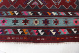 Vintage kilim rug in living room setting, bright colors, wild shaman, soft rug, bold color, Portland, Oregon, rug store, rug shop, local shop, vintage rug, modern kilim, warm colors, antique rug, antique kilim