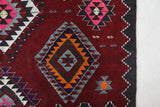 Vintage kilim rug in living room setting, bright colors, wild shaman, soft rug, bold color, Portland, Oregon, rug store, rug shop, local shop, vintage rug, modern kilim, warm colors, antique rug, antique kilim