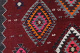 Vintage kilim rug in living room setting, bright colors, wild shaman, soft rug, bold color, Portland, Oregon, rug store, rug shop, local shop, vintage rug, modern kilim, warm colors, antique rug, antique kilim