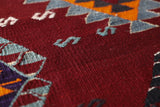 Vintage kilim rug in living room setting, bright colors, wild shaman, soft rug, bold color, Portland, Oregon, rug store, rug shop, local shop, vintage rug, modern kilim, warm colors, antique rug, antique kilim