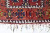 Vintage Turkish runner rug in living room setting, old rug, antique rug, pastel colors, faded colors, Turkish rug, vintage rug, soft rug, Portland, Oregon, rug store, rug shop, local shop