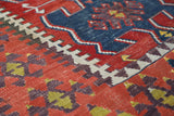 Vintage Turkish runner rug in living room setting, old rug, antique rug, pastel colors, faded colors, Turkish rug, vintage rug, soft rug, Portland, Oregon, rug store, rug shop, local shop