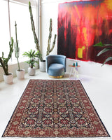 Vintage Turkish rug in a living room setting, pile rug, Turkish rug, vintage rug, portland, rug shop, bright colors, wild shaman, soft rug, bold color, Portland, Oregon, rug store, rug shop, local shop, antique rug