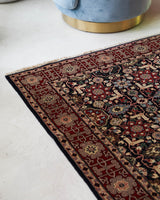 Vintage Turkish rug in a living room setting, pile rug, Turkish rug, vintage rug, portland, rug shop, bright colors, wild shaman, soft rug, bold color, Portland, Oregon, rug store, rug shop, local shop, antique rug
