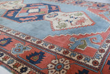 Vintage Turkish rug in living room setting, old rug, antique rug, pastel colors, faded colors, Turkish rug, vintage rug, soft rug, Portland, Oregon, rug store, rug shop, local shop