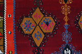 Vintage kilim rug in living room setting, bright colors, wild shaman, soft rug, bold color, Portland, Oregon, rug store, rug shop, local shop, vintage rug, modern kilim, warm colors, antique rug, antique kilim