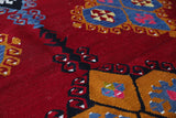 Vintage kilim rug in living room setting, bright colors, wild shaman, soft rug, bold color, Portland, Oregon, rug store, rug shop, local shop, vintage rug, modern kilim, warm colors, antique rug, antique kilim