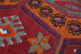 Vintage kilim rug in living room setting, bright colors, wild shaman, soft rug, bold color, Portland, Oregon, rug store, rug shop, local shop, vintage rug, modern kilim, warm colors, antique rug, antique kilim