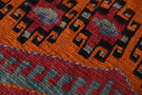 Vintage kilim rug in living room setting, bright colors, wild shaman, soft rug, bold color, Portland, Oregon, rug store, rug shop, local shop, vintage rug, modern kilim, warm colors, antique rug, antique kilim