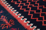 Vintage kilim rug in living room setting, bright colors, wild shaman, soft rug, bold color, Portland, Oregon, rug store, rug shop, local shop, vintage rug, modern kilim, warm colors, antique kilim rug