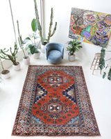 Vintage Turkish rug in a living room setting, Area rug in a living room setting, pile rug, Turkish rug, custom rug, modern rug, portland, rug shop, bright colors, wild shaman, soft rug, bold color, Portland, Oregon, rug store, rug shop, local shop